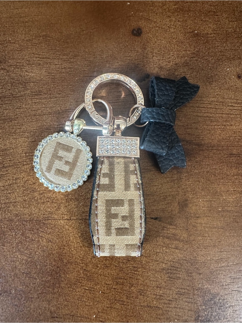 Custom/Upcycled bag charm from an authentic Fendi Bag